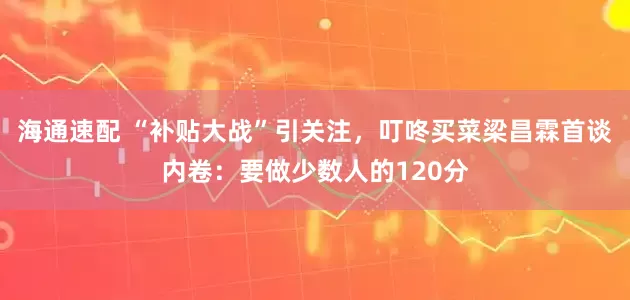 海通速配 “补贴大战”引关注，叮咚买菜梁昌霖首谈内卷：要做少数人的120分