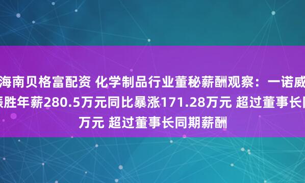 海南贝格富配资 化学制品行业董秘薪酬观察：一诺威董秘高振胜年薪280.5万元同比暴涨171.28万元 超过董事长同期薪酬