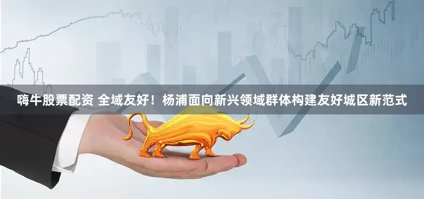 嗨牛股票配资 全域友好！杨浦面向新兴领域群体构建友好城区新范式